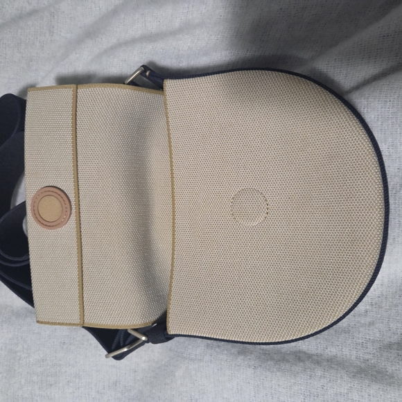 Rothy's Beige and Navy Crossbody Saddle Bag - Picture 3 of 4